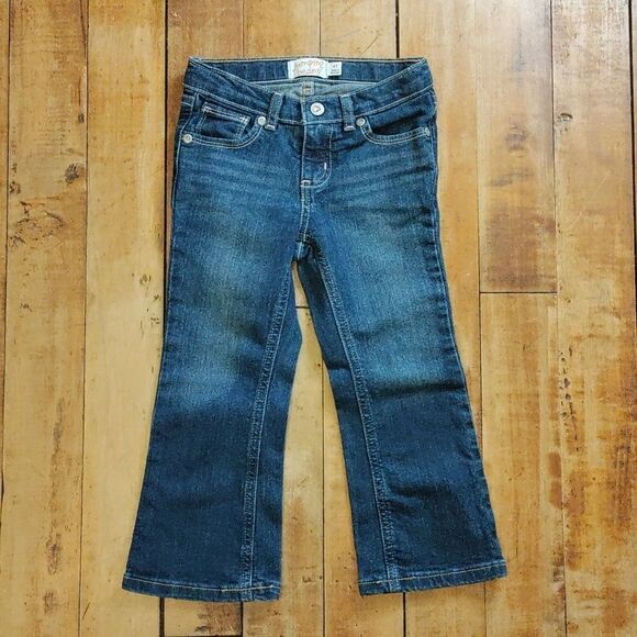 Jumping Beans 4T jeans flare cotton denim spring boho adjustable waist - Picture 1 of 9